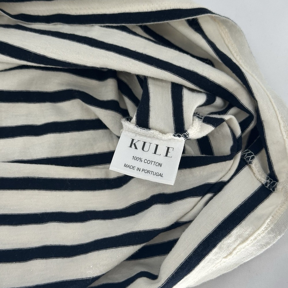 Kule Womens Sz XS 100% Cotton Short Sleeve Black White Striped Mini Shirt Dress‎ - Picture 5 of 7